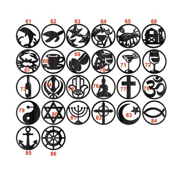 The Everything SQUARE Wood Sign 19 Sign Options 127 Different Changeable Icons - Picture 8 of 10